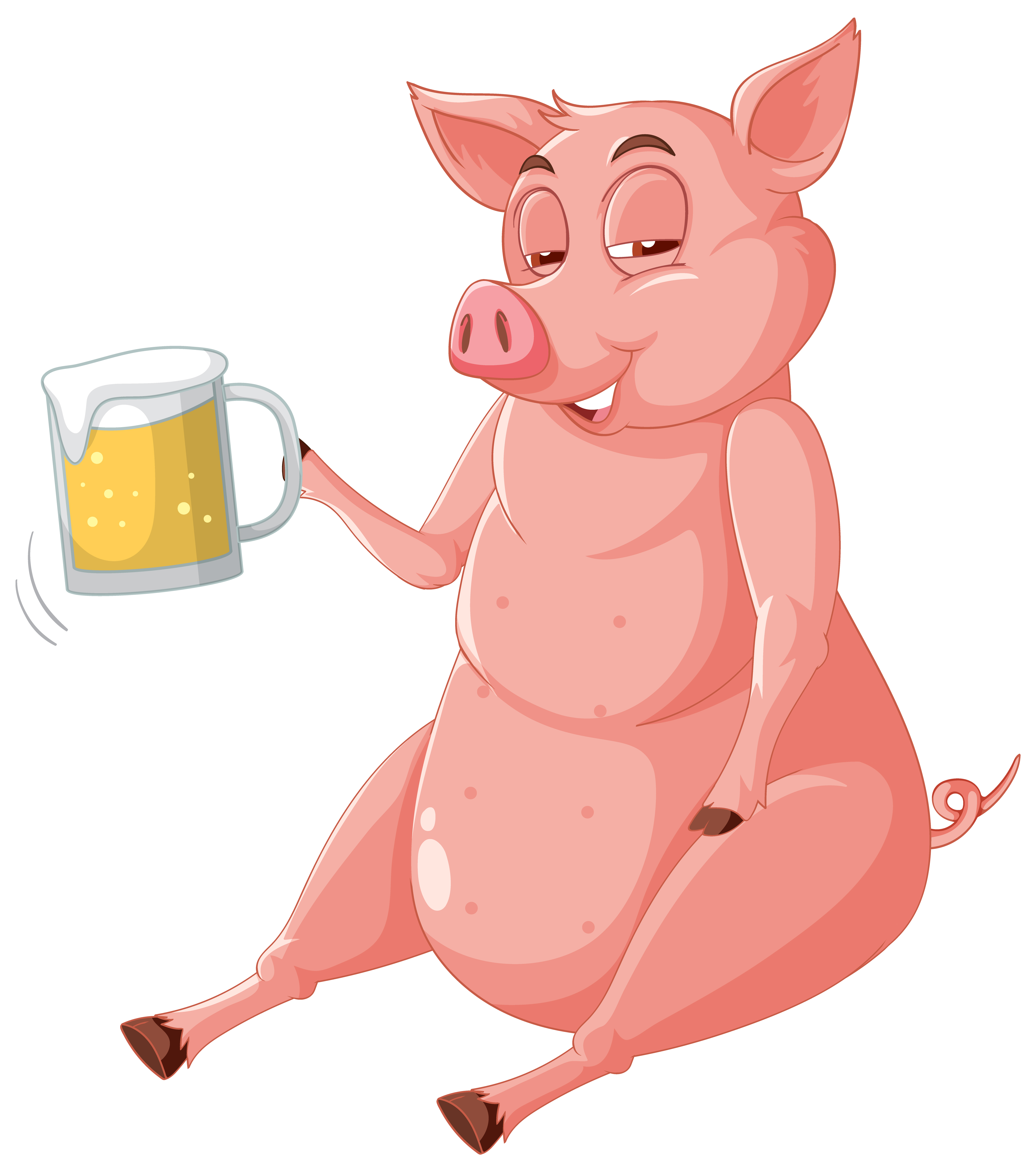 A playful pig illustration